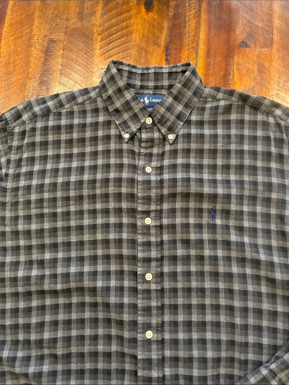 Ralph Lauren Blake greys plaid shirt L